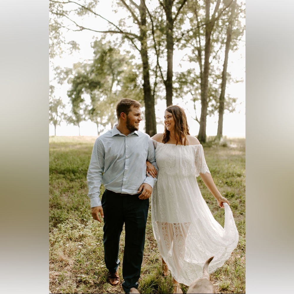White lace maxi dress